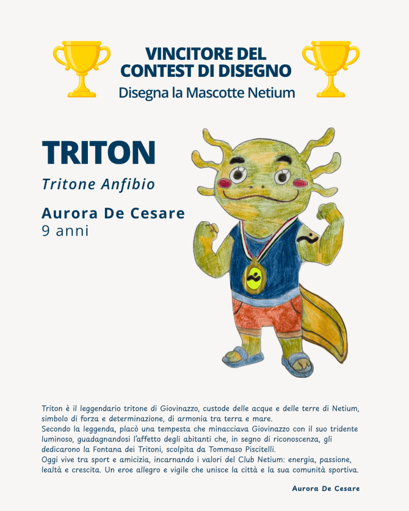 Triton, disegno vincitore contest mascotte_Netium 2025