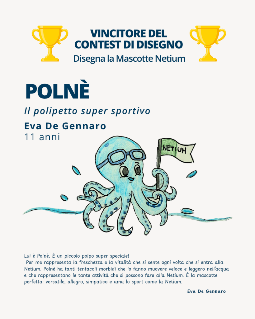 Polnè, disegno vincitore contest mascotte_Netium 2025